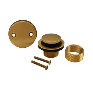 Toe Touch Bath Tub Drain Conversion Kit with 2-Hole Overflow Plate, Brushed Bronze | The Home Depot