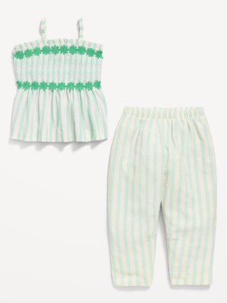 Sleeveless Smocked Crinkle Top and Pants Set for Toddler Girls | Old Navy (US)