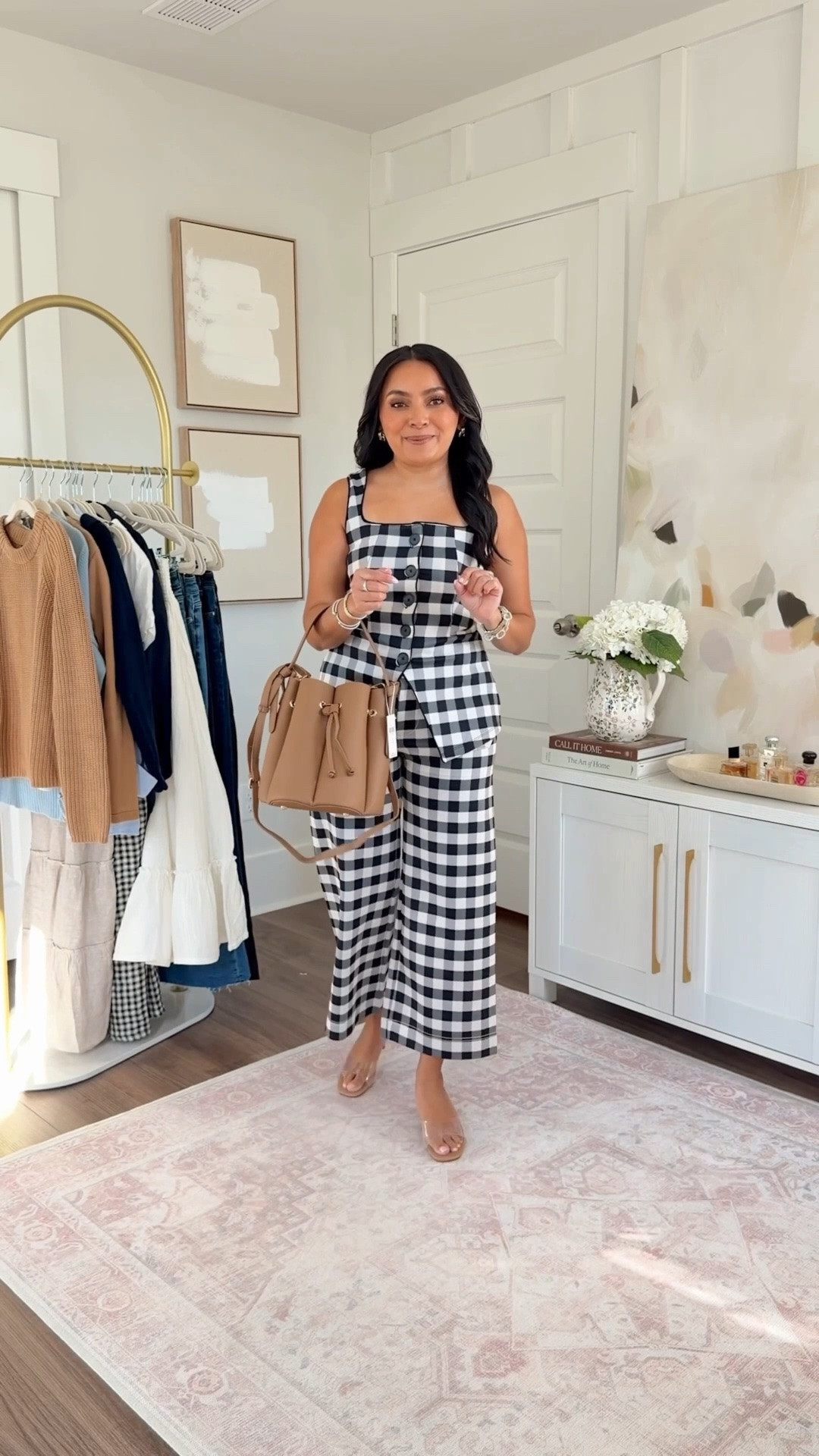 Anthropologie Try On! Use code ANTHRO20 for 20% off through 5/10!

Black gingham top size xxs regular TTS, size up a size if you have a larger bust
Black gingham pants size 26 petite TTS
Clear heels size 5 TTS

#LTKgrwm #LTKSaleAlert #LTKootd