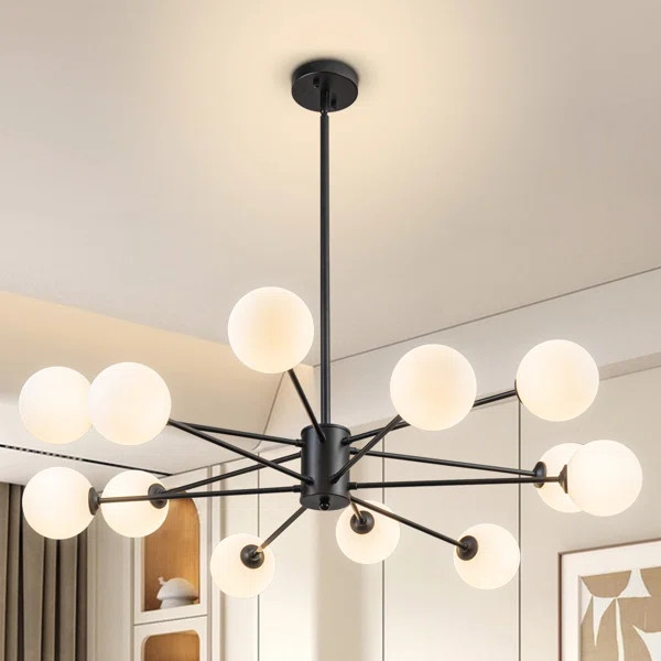 Ivailo 12 - Light Chandelier Dimmable Sputnik Chandeliers Modern Linear Chandelier for Dining Roo... | Wayfair North America