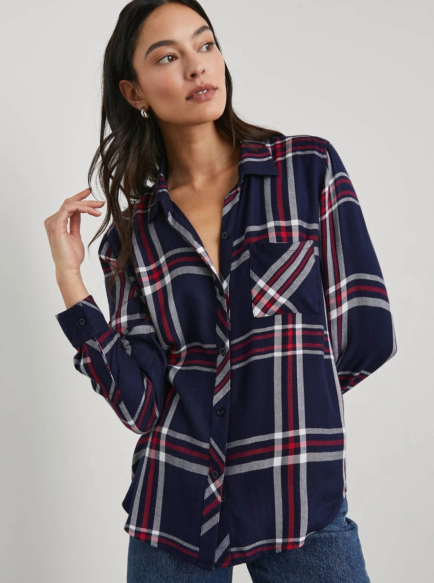 Hunter Shirt In Patriot Navy Red | Shop Simon