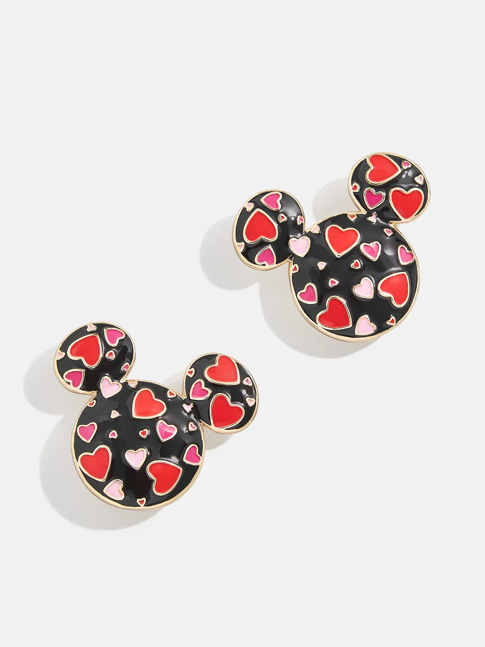 Mickey Mouse Disney Repeating Hearts Earrings - Black/Red | BaubleBar (US)