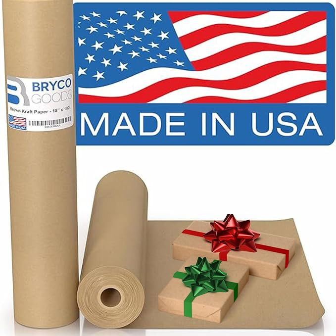 Bryco Goods 18" x 1,200" Brown Kraft Packing Paper - Versatile for Different Arts and Crafts Proj... | Amazon (US)