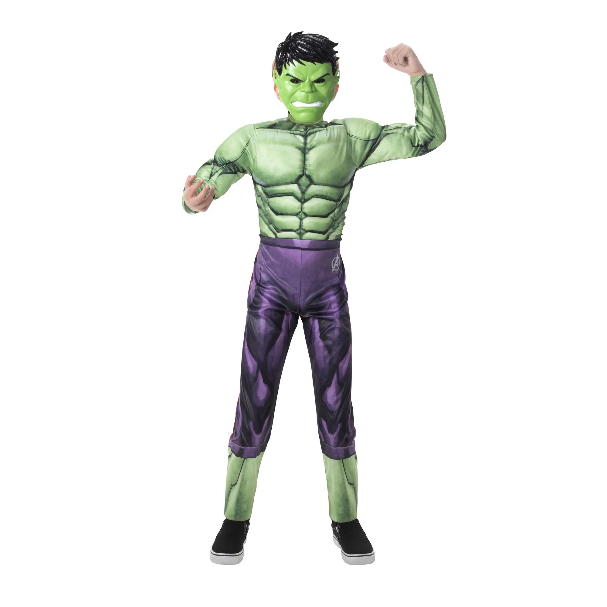 Avengers Hulk Muscle Halloween Unisex or Child Boys Costume Size Medium - Youth Jumpsuit with Pri... | Walmart (US)