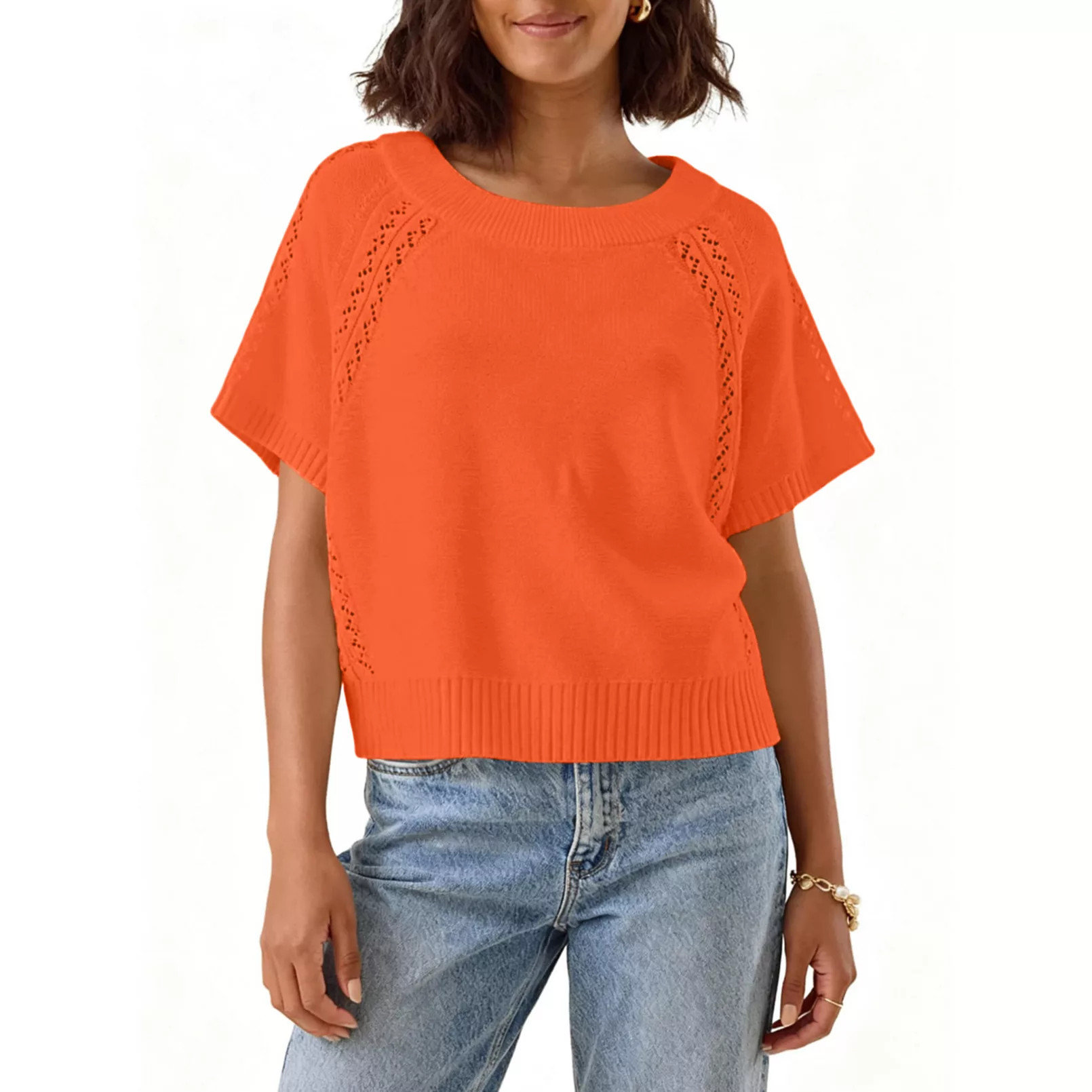 Women's Short Sleeve Pullover Lightweight Sweater Summer Casual Knit Tops | Kohl's
