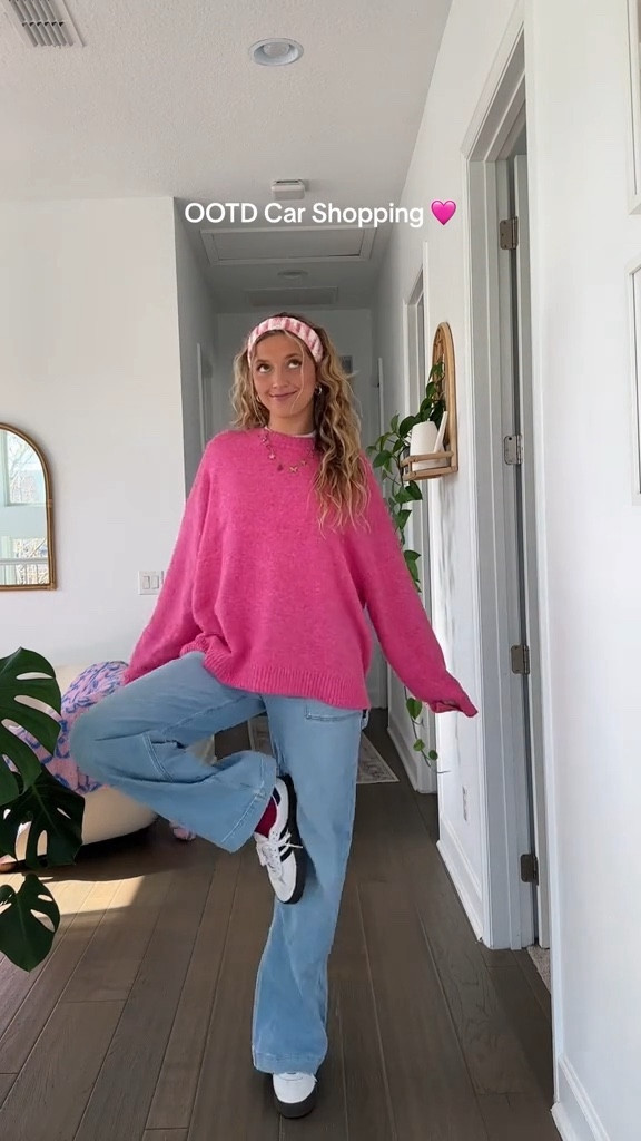 shopping outfit of the day💕 top and bottom are from American Eagle plus the jeans are 20% off rn!! code WINTERSAVES 

sweaters, jeans, winter outfits, adidas 

#LTKfindsunder50 #LTKSeasonal #LTKsalealert