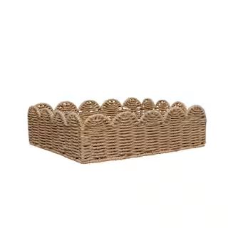 15" Brown Spring Woven Scallop Decorative Tray by Ashland® | Michaels Stores