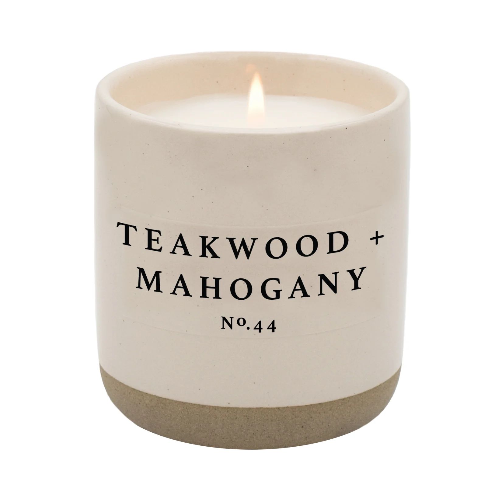 Teakwood + Mahogany Soy Candle | Stoneware Jar Candle | Sweet Water Decor, LLC