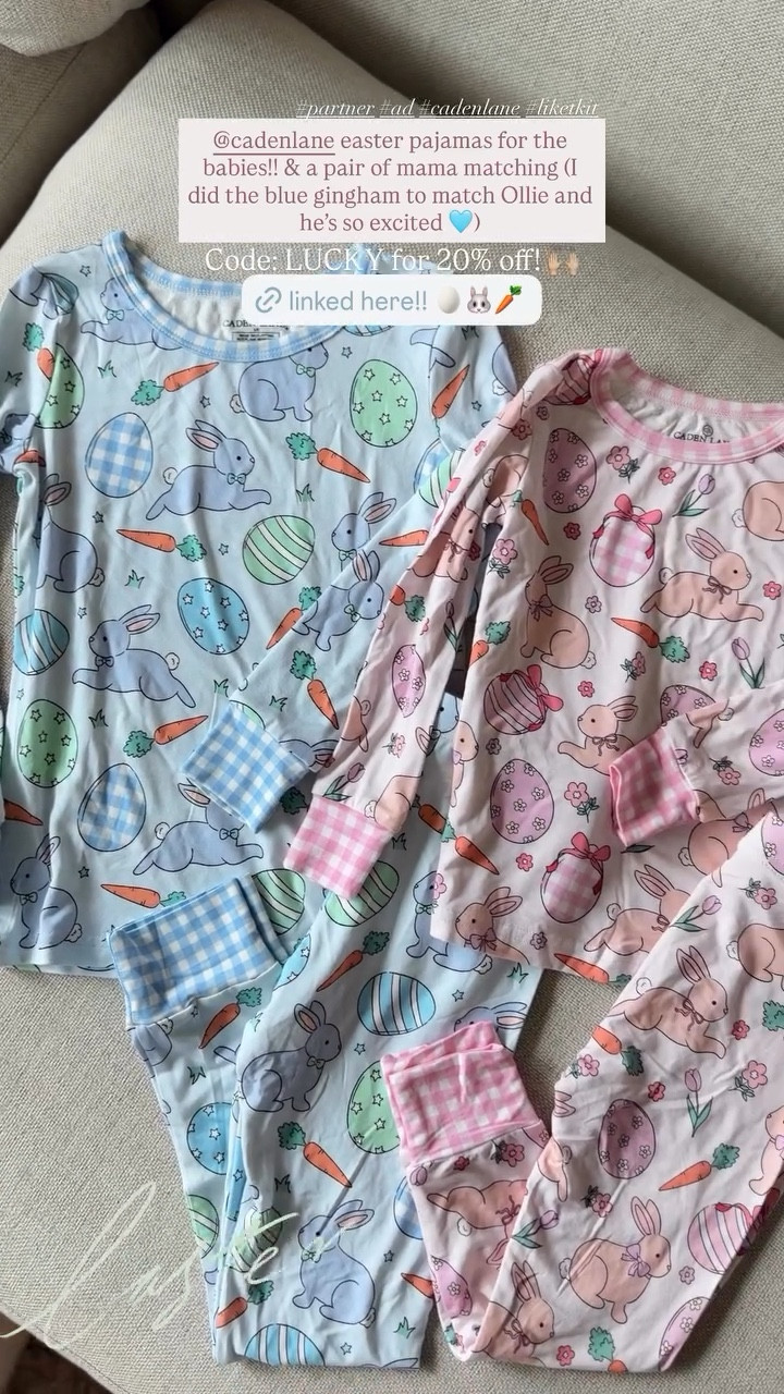 @cadenlane easter pajamas for the babies!! & a pair of mama matching (I did the blue gingham to match Ollie and he’s so excited 🩵) Code: LUCKY for 20% off! 🙌🏼 #partner #ad #cadenlane #liketkit