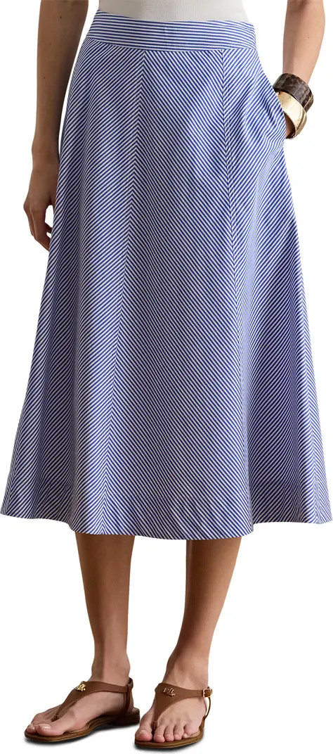 Striped Paneled Cotton Broadcloth Skirt | Nordstrom