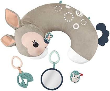 Fisher-Price Tummy Time Fawn Wedge newborn toy set with 3 sensory activity toys for babies [Amazo... | Amazon (US)