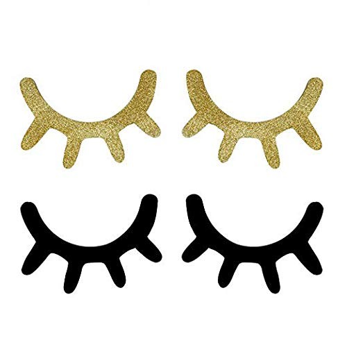 2 Pairs Sleepy Eyes Wall Decor, Wooden Eyelash Wall Decor, Nursery Baby Room Kids Bedroom Wall Ar... | Amazon (US)
