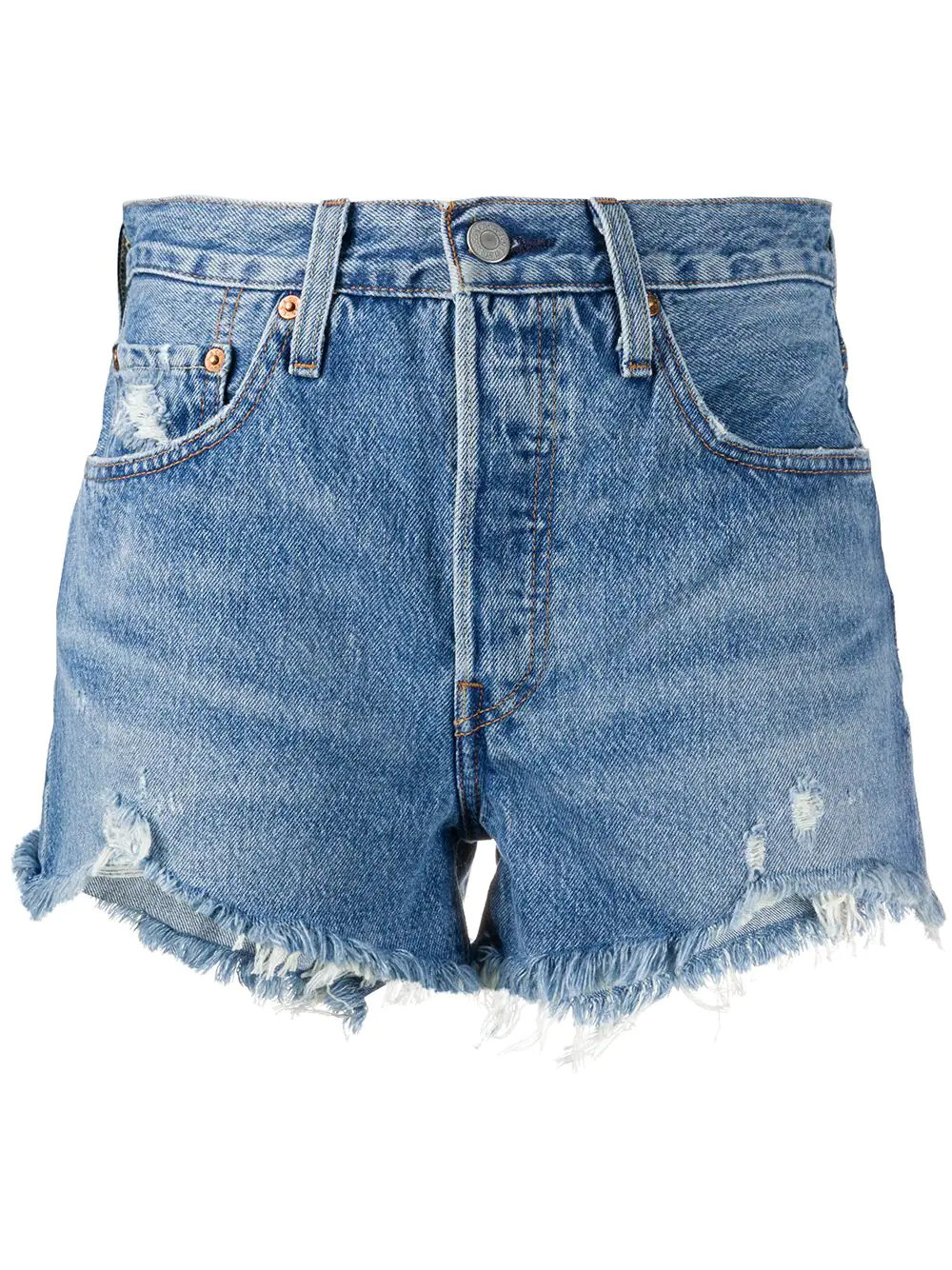 Levi's distressed jean shorts - Blue | Farfetch Global
