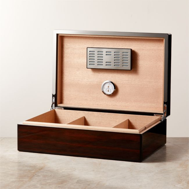 Fumer Ebony and Cedar Wood Cigar Humidor | CB2
