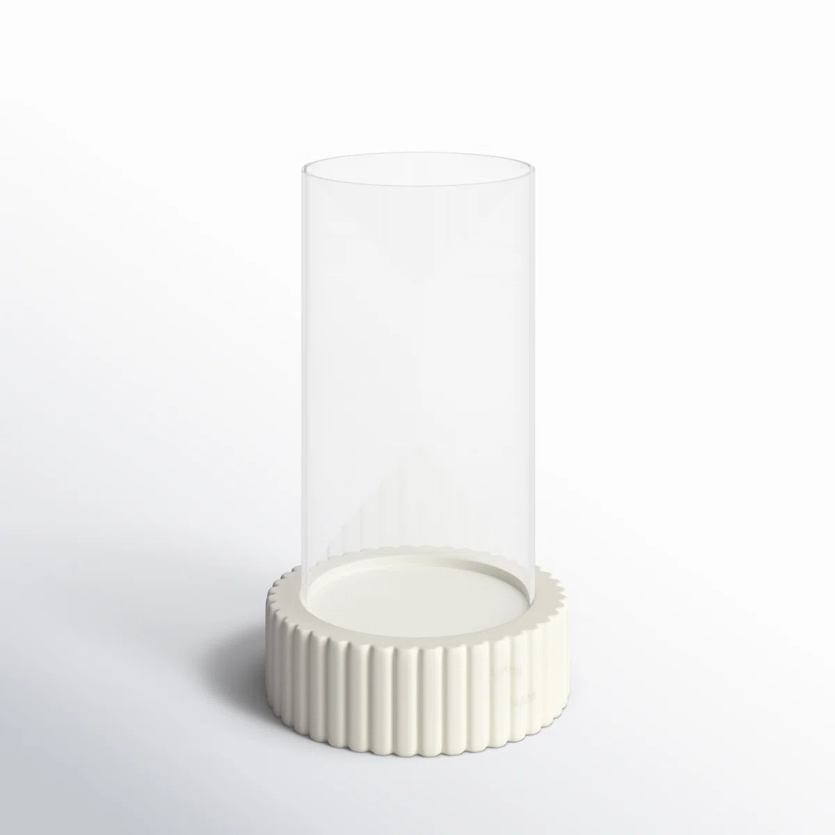 Joss & Main White Marble Hurricane Candle Holder Contemporary Marble and Glass Decorative Candle ... | Wayfair North America