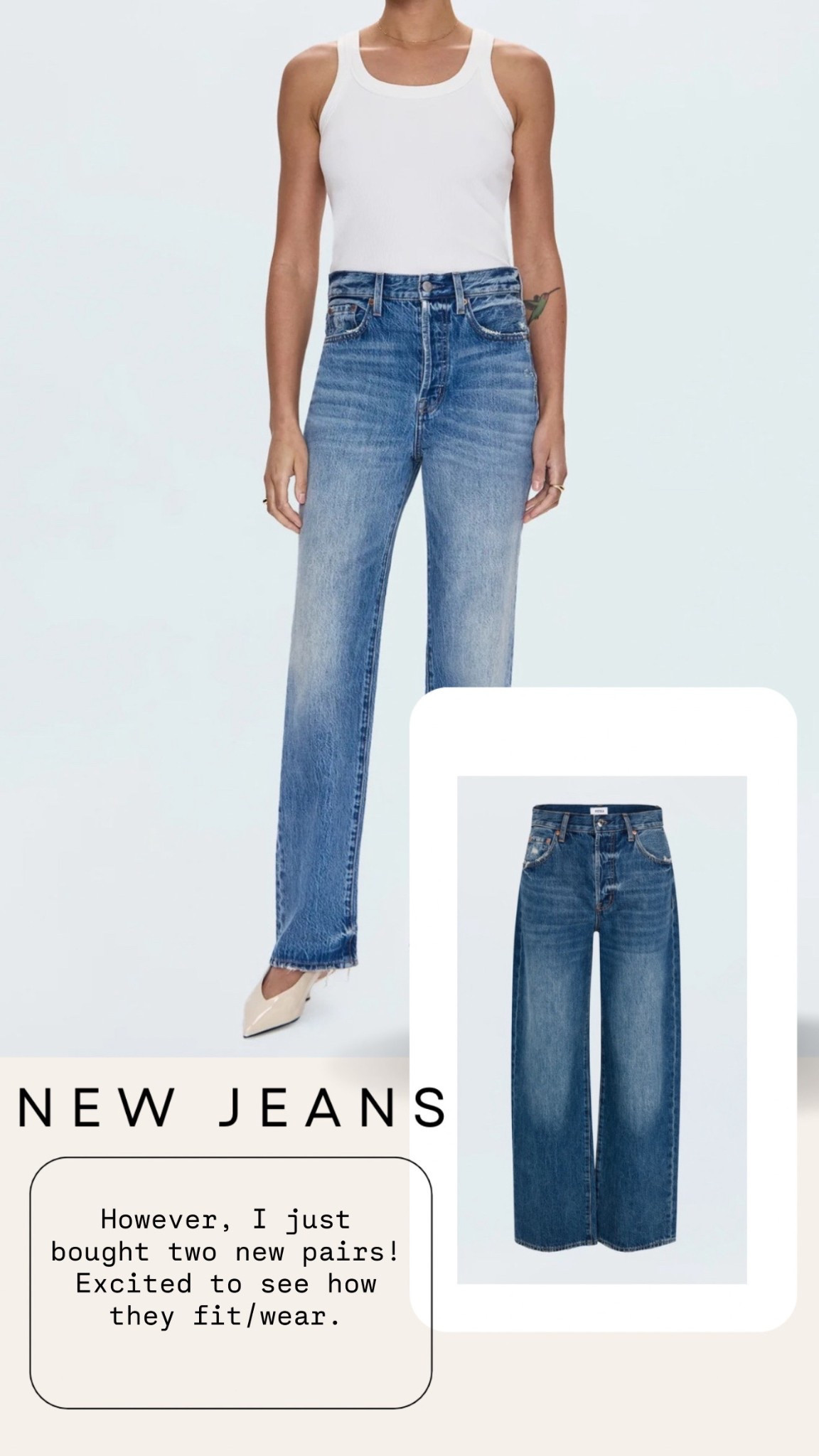 Wide leg jeans, straight leg jeans, quality denim