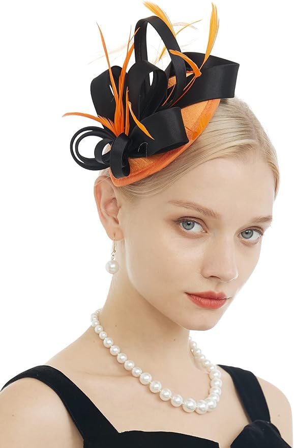 FELIZHOUSE Fascinators for Women Tea Party Hat Headband Derby Wedding Church Bridal Cocktail Feat... | Amazon (US)