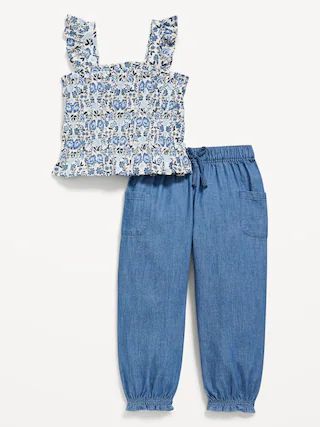 Printed Smocked Top and Pants Set for Toddler Girls | Old Navy (US)