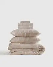 European Linen Stripe Deluxe Bedding Bundle | Quince