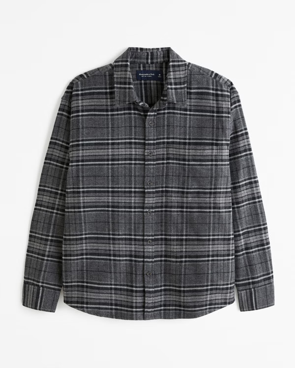 Flannel Button-Up Shirt | Abercrombie & Fitch (US)