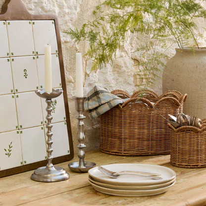 Lauren Scalloped Woven Canister | Magnolia