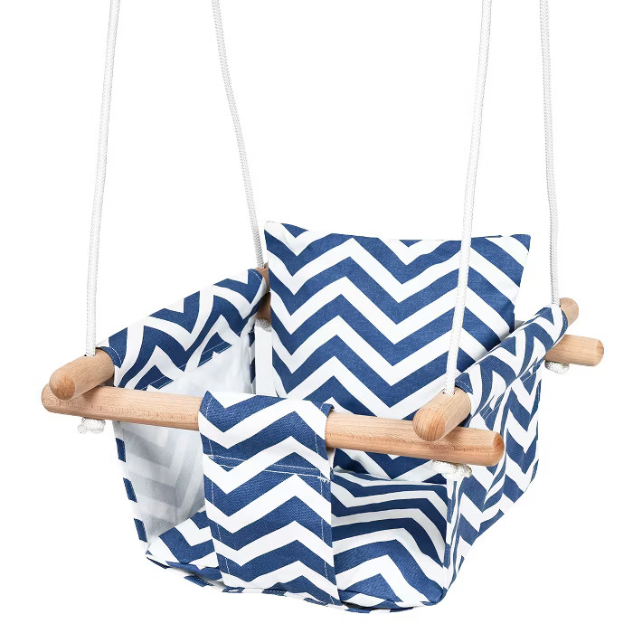 Costway Baby Canvas Hanging Swing Cotton Hammock Toy for Toddler BluePink | Target