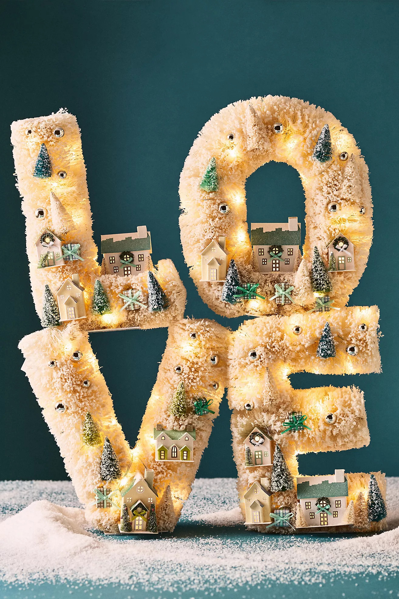 Festive Sisal Light-Up Diorama | Anthropologie (US)