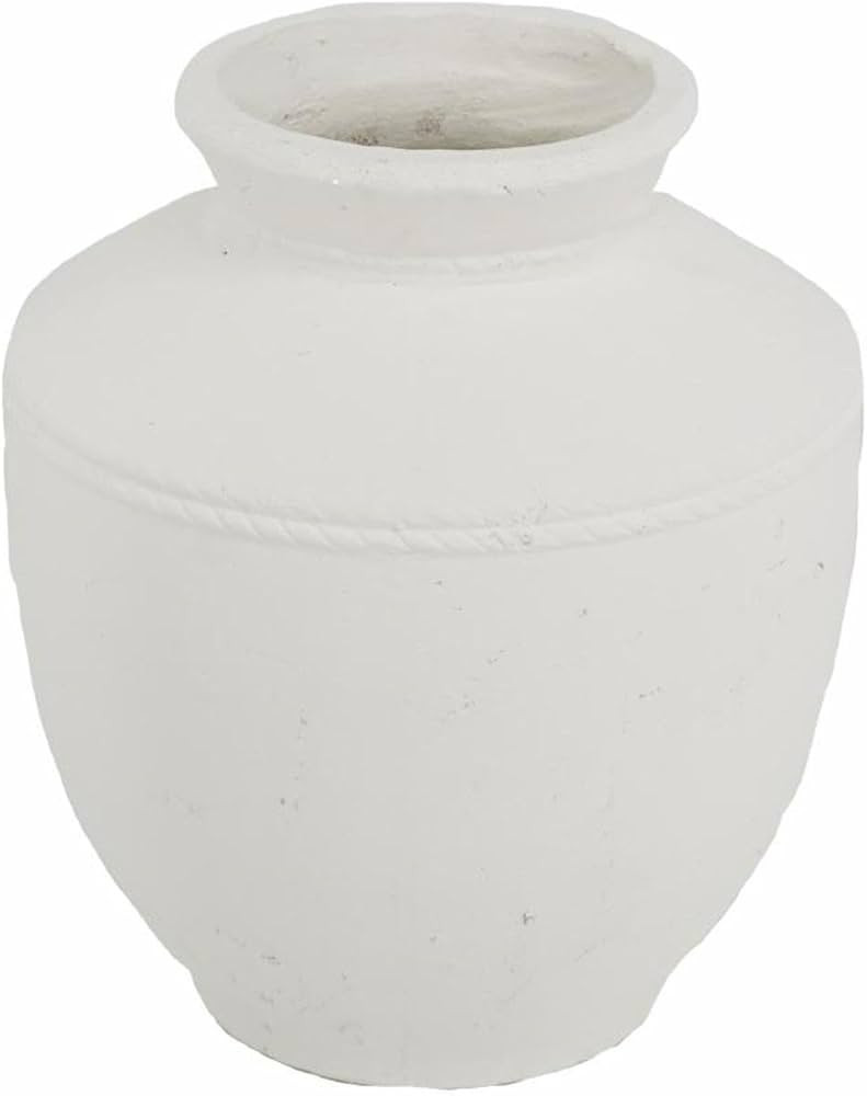Amazon.com: T2 Concept Round Terracotta Flower Vase with Natural White Finish, Coastal Accent Vas... | Amazon (US)