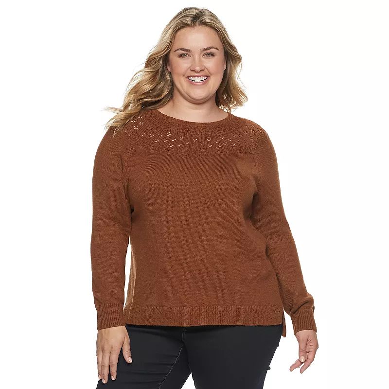 Plus Size SONOMA Goods for Life Sweater, Women's, Size: 2XL, Med Brown | Kohl's