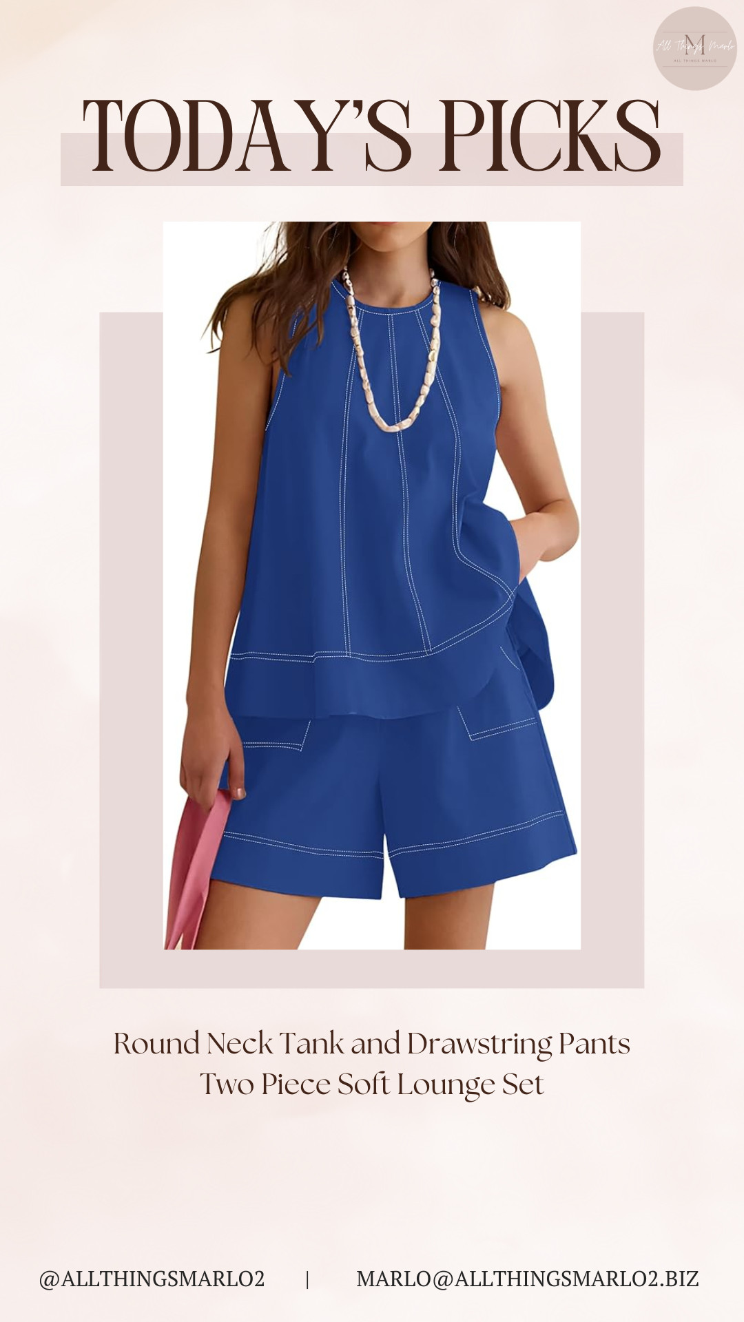 Round Neck Tank and Drawstring Pants Two Piece Soft Lounge Set 

 #LTKSeasonal #LTKWorkwear #LTKTravel