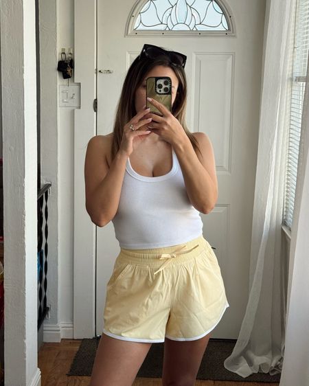 Cute athletic shorts from Abercrombie, come in several colors. Wearing size small

Summer outfit, shorts, petite, yellow shorts, athleisure, workout outfit, casual outfit

#LTKFindsUnder50 #LTKActive #LTKSeasonal