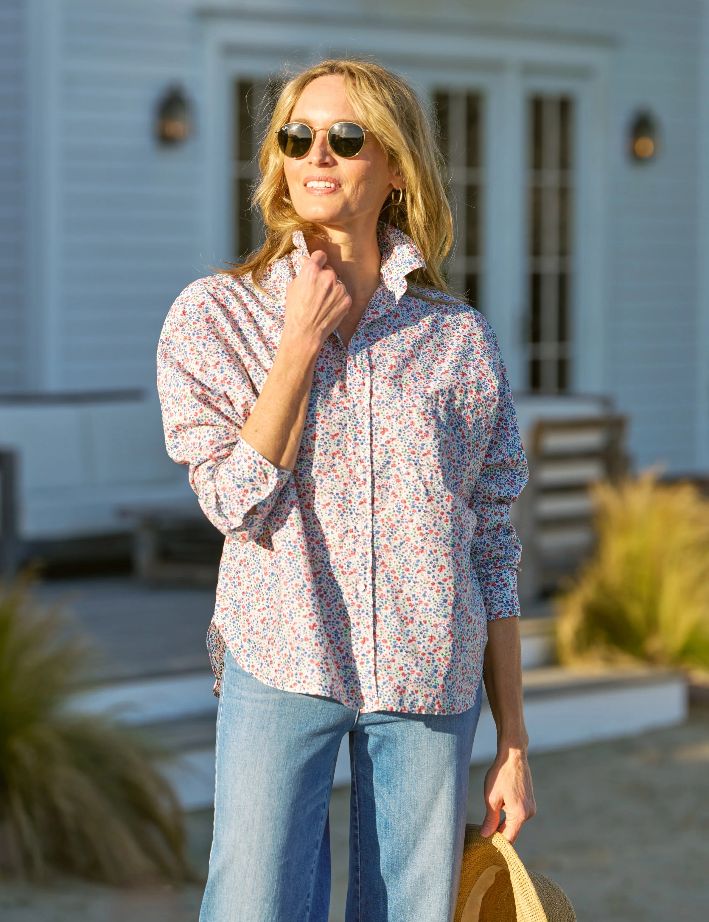 OONA Red and Blue Floral, Made with Liberty Fabric | Frank & Eileen