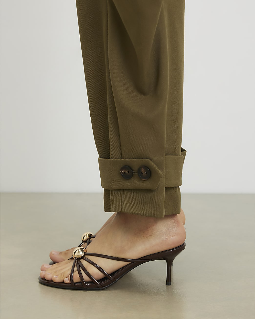 Brown Strappy Heeled Mule Sandals | River Island UK & IE