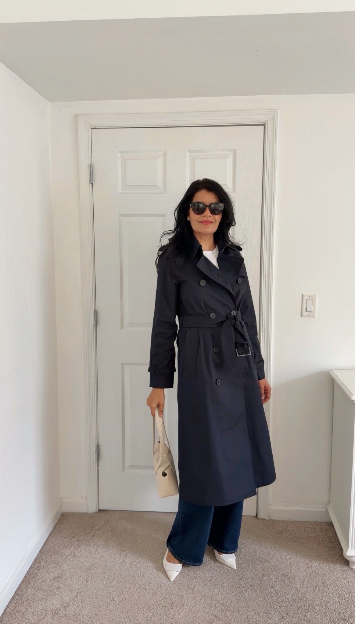 Trench coat season is here!!! Love this navy and  it fits so well that I want to get the classic khaki too! 