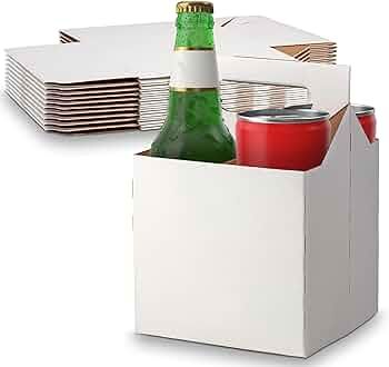 MT Products 4 Bottle Holder White Cardboard 12 oz. Beer or Soda Bottle Carrier for Safe And Easy ... | Amazon (US)