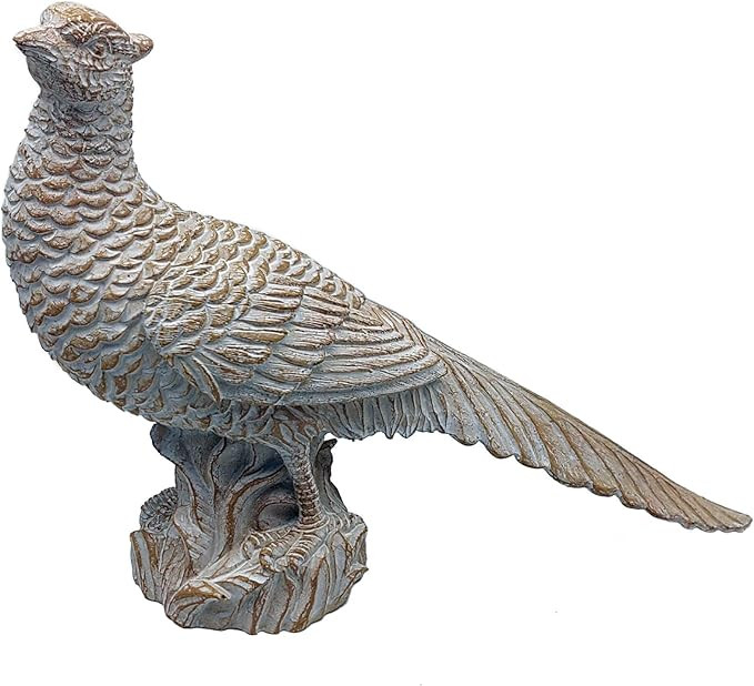 HOWFIELD Resin Pheasant Figurine Home Décor - 13" Big Bird Statue Animal Sculptures Figures Bron... | Amazon (US)