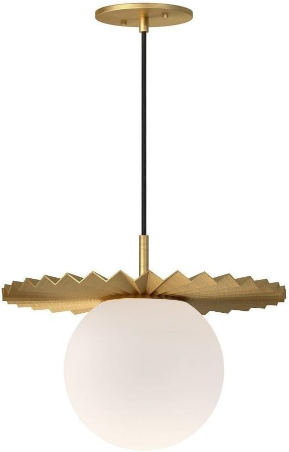 Alora Mood PD501214BGOP Plume Pendant, Brushed Gold/Opal Matte Glass | Amazon (US)