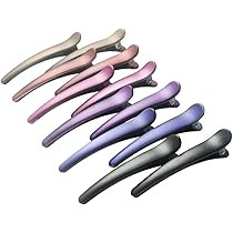 Hair Clips for Styling, HAITAO 12 PCS Non-Slip Colorful Plastic Duckbill Alligator Hair Barrettes Pi | Amazon (US)