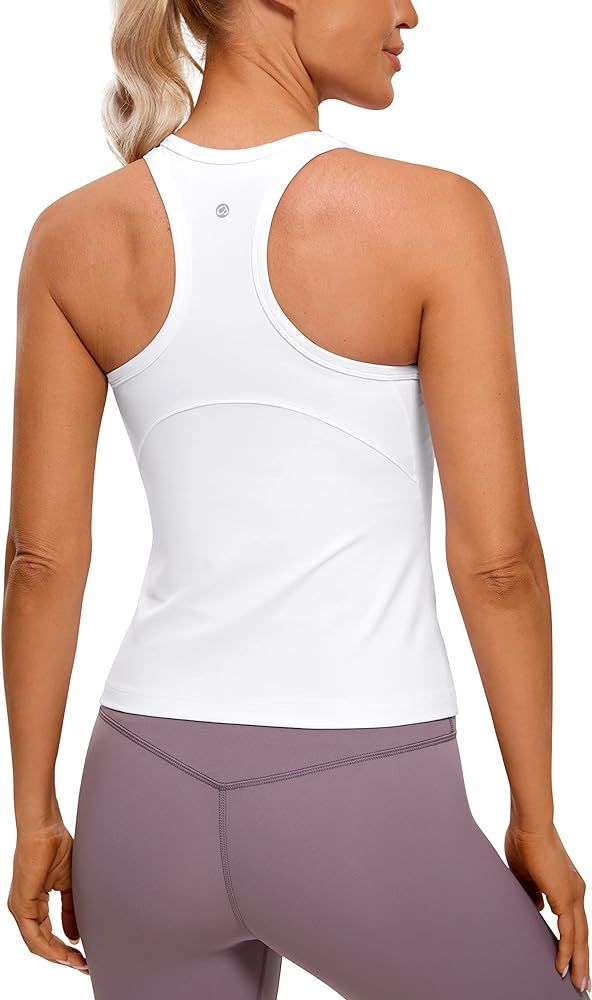 CRZ YOGA Butterluxe Womens Racerback Tank Top High Neck Workout Tops Athletic Sleeveless Top Cami... | Amazon (US)