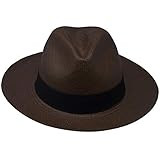 Gamboa Genuine Unisex Panama Hat Brown Fedora Outback Straw Hat | Amazon (US)