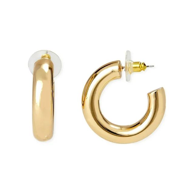 Scoop Womens Women's 14KT Gold Flash-Plated Hoop Earrings | Walmart (US)