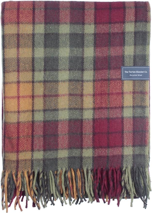 The Tartan Blanket Co. Recycled Wool Knee Blanket Buchanan Autumn Tartan 28" x 65" | Amazon (US)