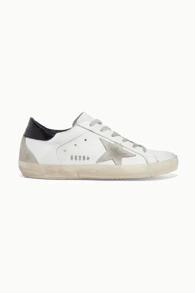 Golden Goose Deluxe Brand - Superstar Distressed Leather And Suede Sneakers - White | NET-A-PORTER (UK & EU)