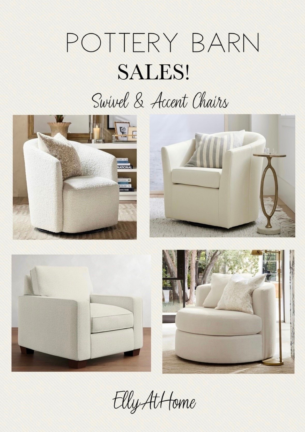 Labor Day sales! Best selling swivel and accent chairs on sale at Pottery Barn! Available in many colors and fabrics. Living room, bedroom, home office.Also shop accent tables  

#LTKSaleAlert #LTKHome #LTKStyleTip
