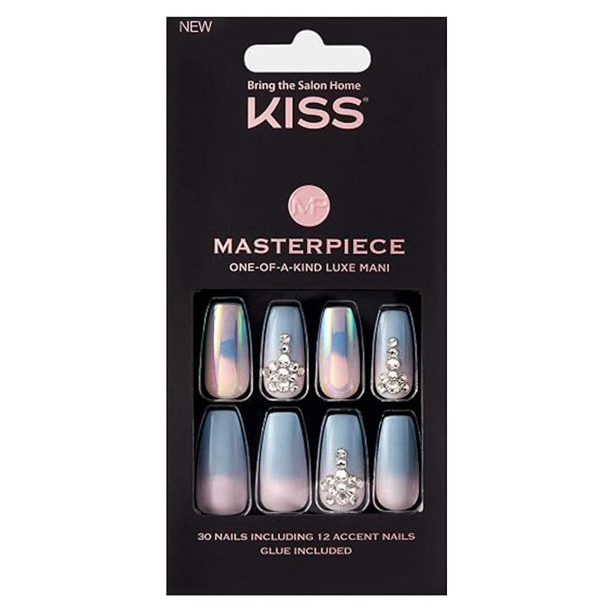 Kiss Masterpiece (HOT LIKE FIRE) One-Of-A-Kind Luxe Mani Nails w/Glue-KMN04 | Amazon (US)