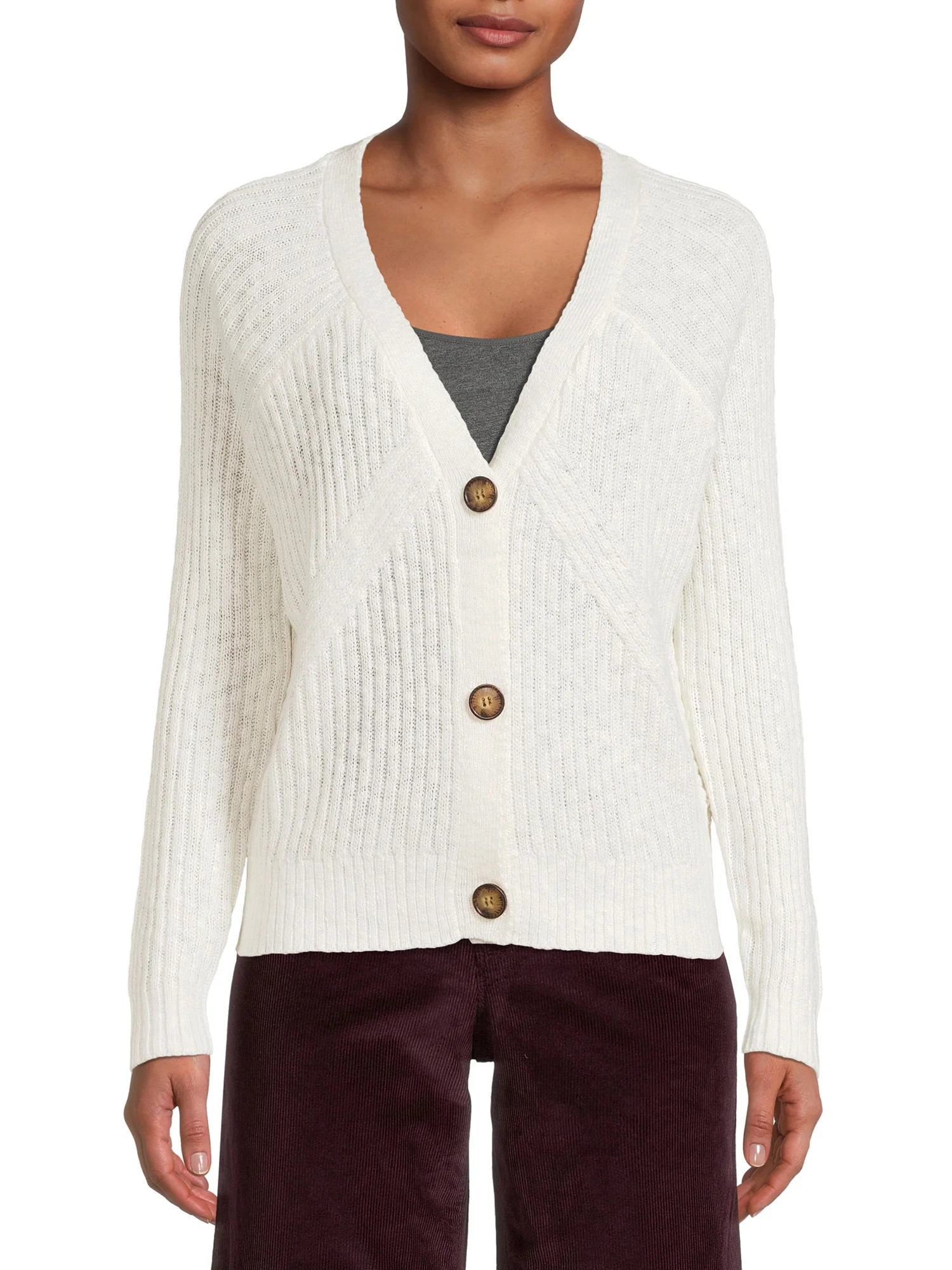 Time and Tru Women's Boyfriend Cardigan Sweater | Walmart (US)