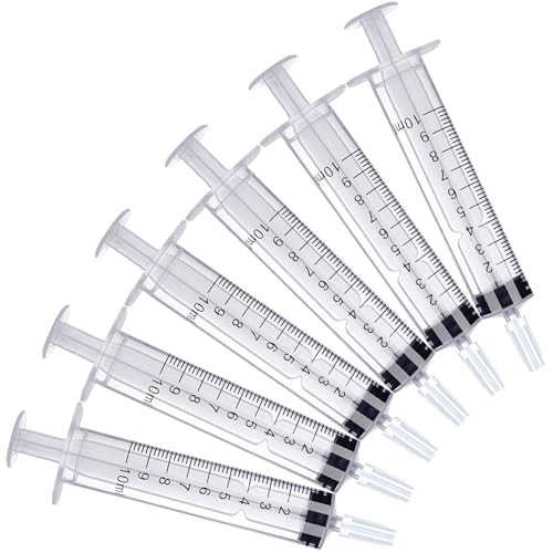10ml Syringe for Liquid, 10cc Syringes Without Needle, Individually Wrapped, Pack of 12 | Amazon (US)