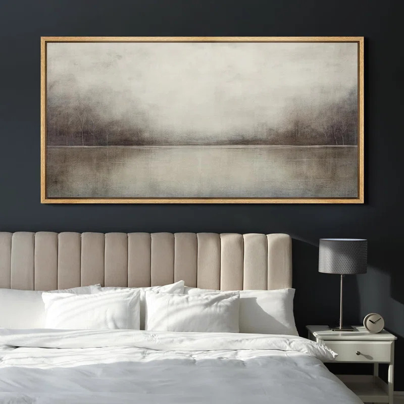 IDEA4WALL Minimal Landscape Tranquil Neutral Abstract Landscape Retro Moody Extra Large Framed Ar... | Wayfair North America