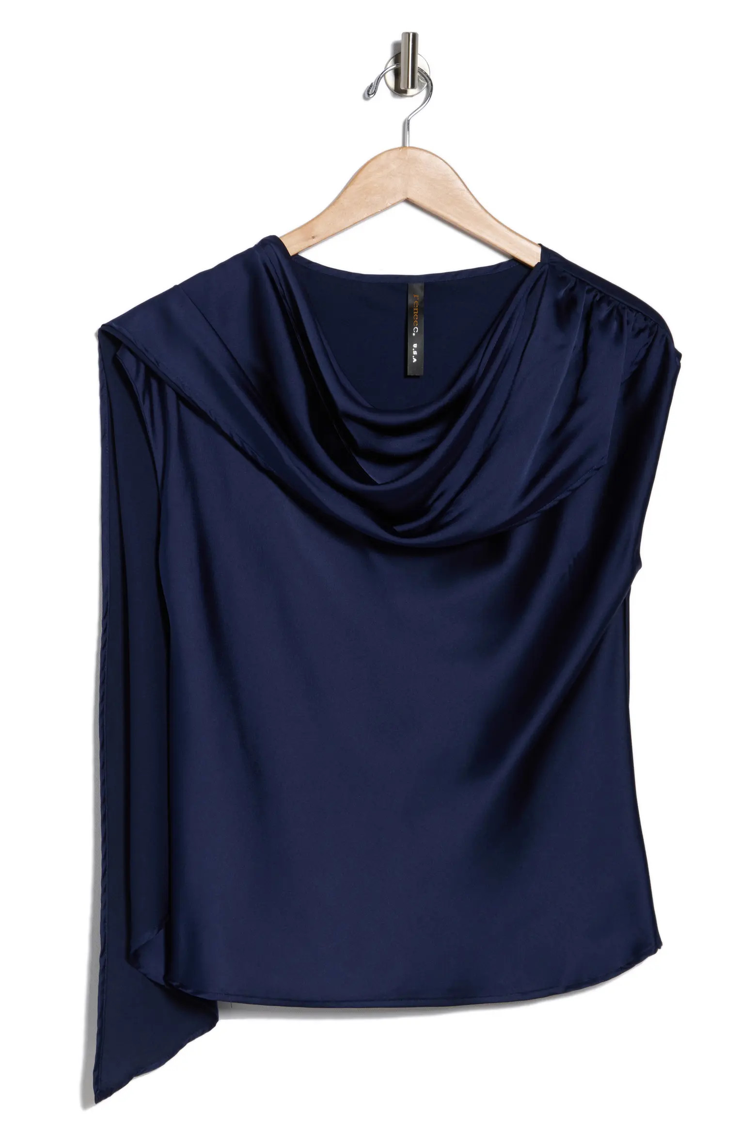 Renee C Cap Sleeve Satin Top with Scarf in Gold at Nordstrom Rack, Size Small | Nordstrom Rack