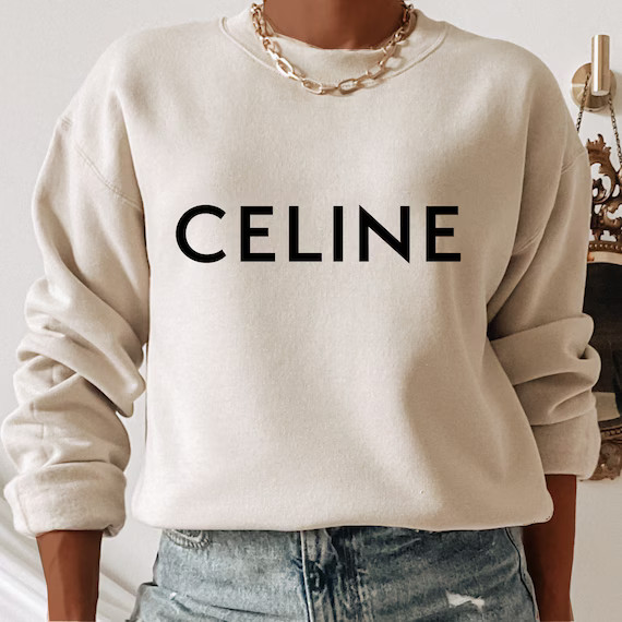 Fashion Shirt Celine Shirt Crew Neck Sweatshirt Paris - Etsy | Etsy (US)